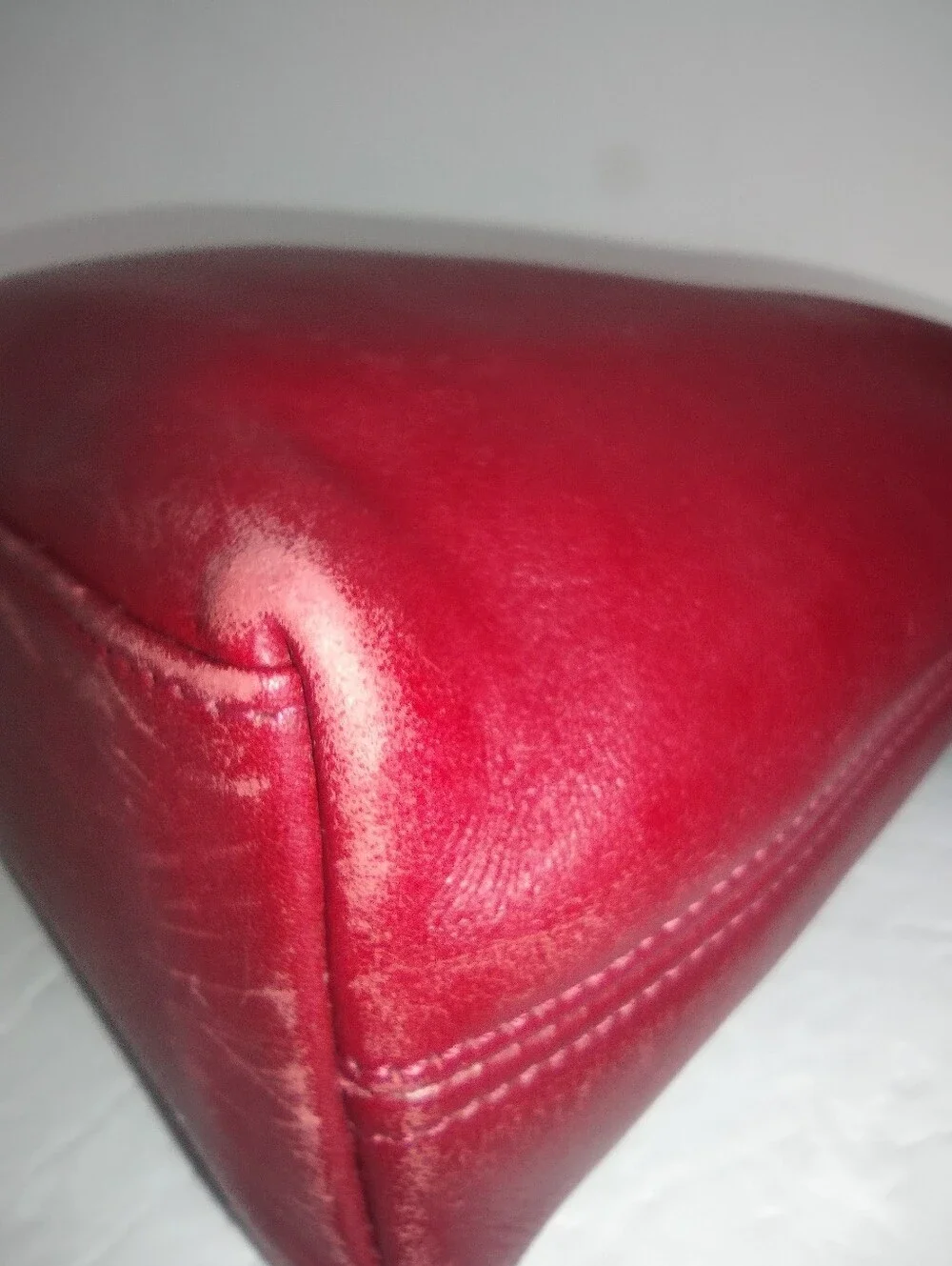 Vintage Y2K COACH Red Leather Legacy Small Hobo Bag 9136 Rare Cherry Red - Picture 13 of 16